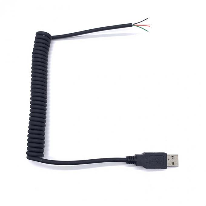 Cordão de mola enrolado USB para abrir 4 cabos de cabo de ponta em lata 5