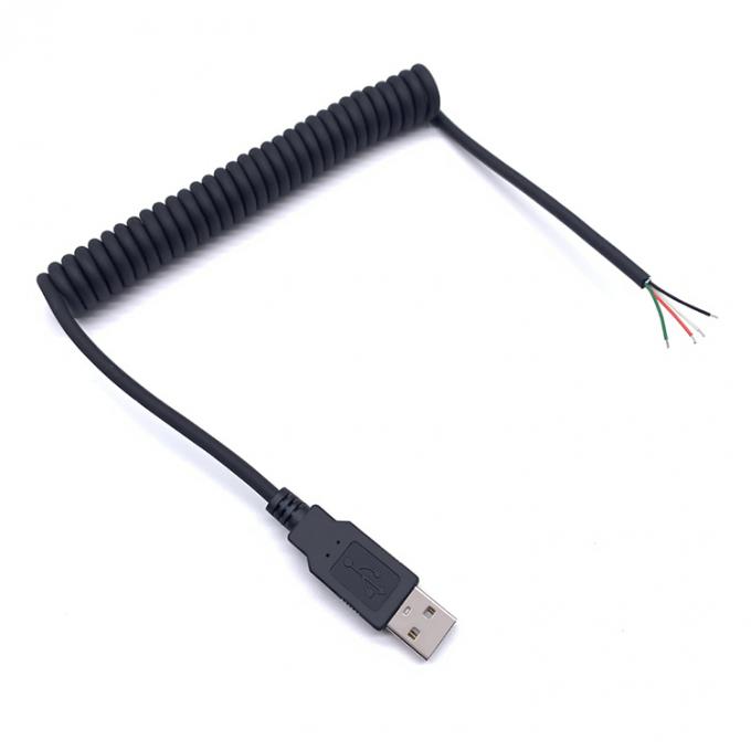 Cordão de mola enrolado USB para abrir 4 cabos de cabo de ponta em lata 6