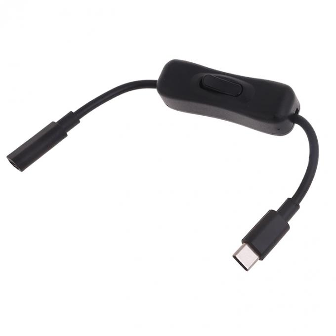 Homem para Mulher USB Tipo C para C Ligue e desligue Cable de extensão de carregamento de dados para telefone de lâmpada LED Raspberry Pi 0