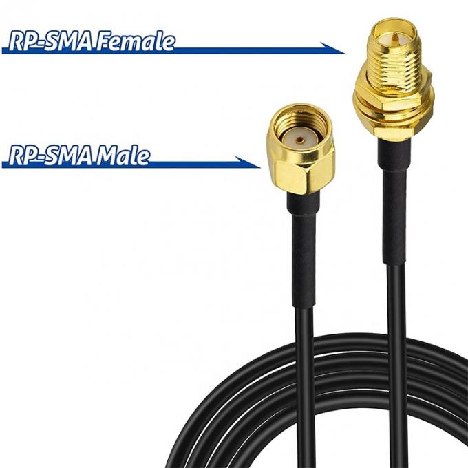 RG174 RP SMA Coaxial Homem para RP SMA Fêmea Cabo de Extensão de Antenna para Câmera de Segurança Wifi Router 1
