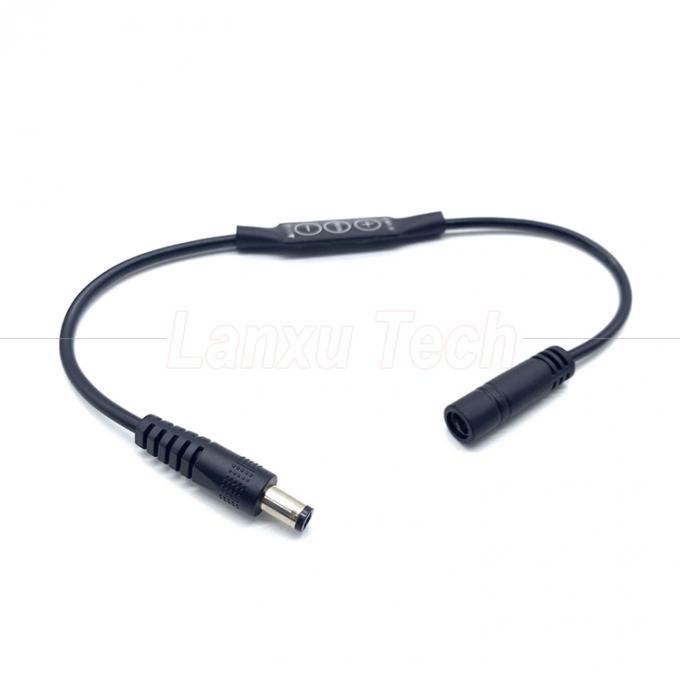Luz sem passo de homem para mulher Jack de barril de corrente contínua 5.5x2.1mm 5.5x2.5mm 3.5x1.35mm Dimmer de cabo para fita de lâmpada LED 1