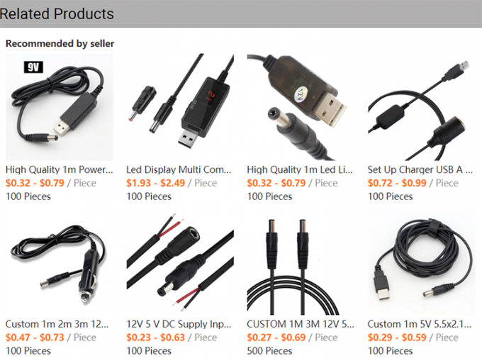 12V LED Strip Light Power on off Switch Conector USB para cabo de carregamento de conversor de fio aberto 0