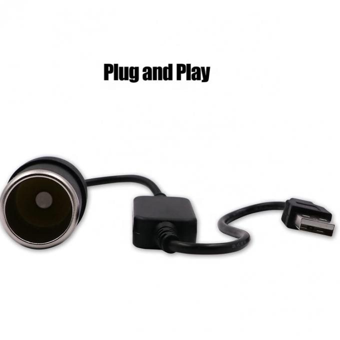 USB A macho para 12v Soquete do isqueiro do cigarro do carro cabo de conversor de energia feminino 2