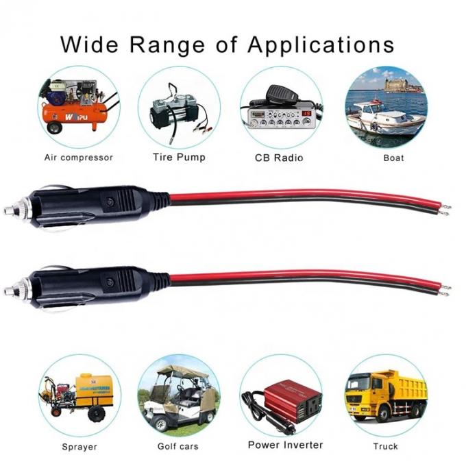 12V 24V 15A fusível auto cigarro isqueiro macho pluguem com fio de lata de chumbo 5