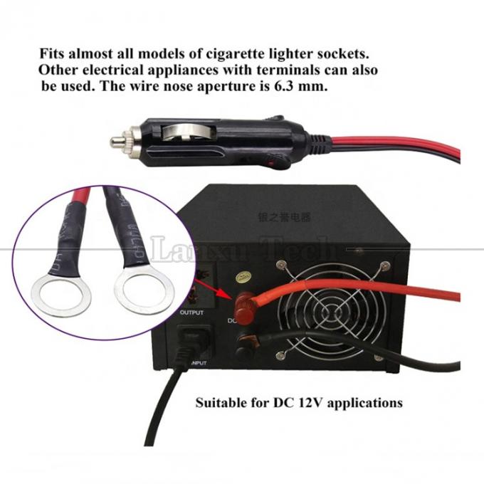 15A Corrente Alta de Cigarro de Potência CC Plug-to-O Cabos de Terminal de Forma Redonda para Carro 5
