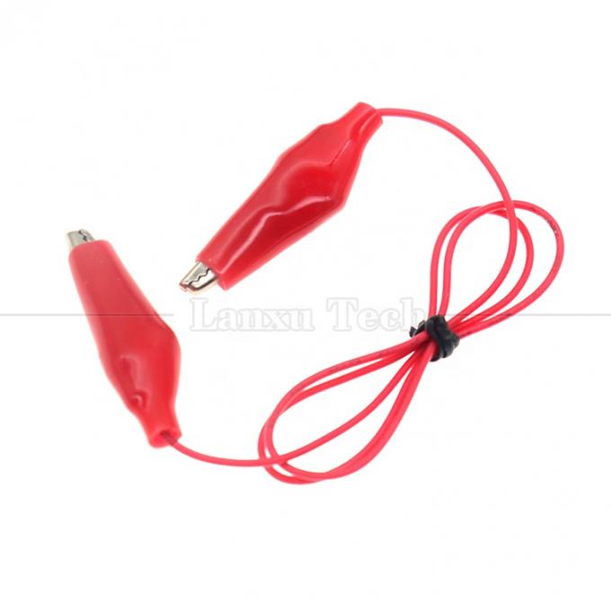 Negro Vermelho Eletrônico Alligator Crocodile Grampos Clips Bateria Cable Power Test 1