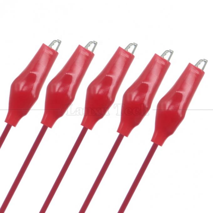 Negro Vermelho Eletrônico Alligator Crocodile Grampos Clips Bateria Cable Power Test 0