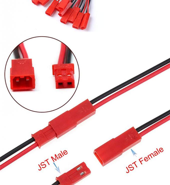 22AWG Homem Fêmea 2 PIN JST SYP RCY Plug Connector to Bare End Pigtail Wire Lead Cable Harness for LED Strip Battery 1