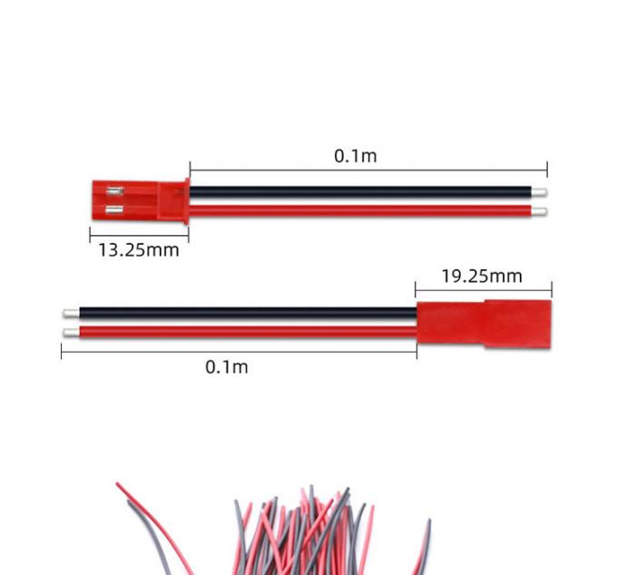 22AWG Homem Fêmea 2 PIN JST SYP RCY Plug Connector to Bare End Pigtail Wire Lead Cable Harness for LED Strip Battery 3