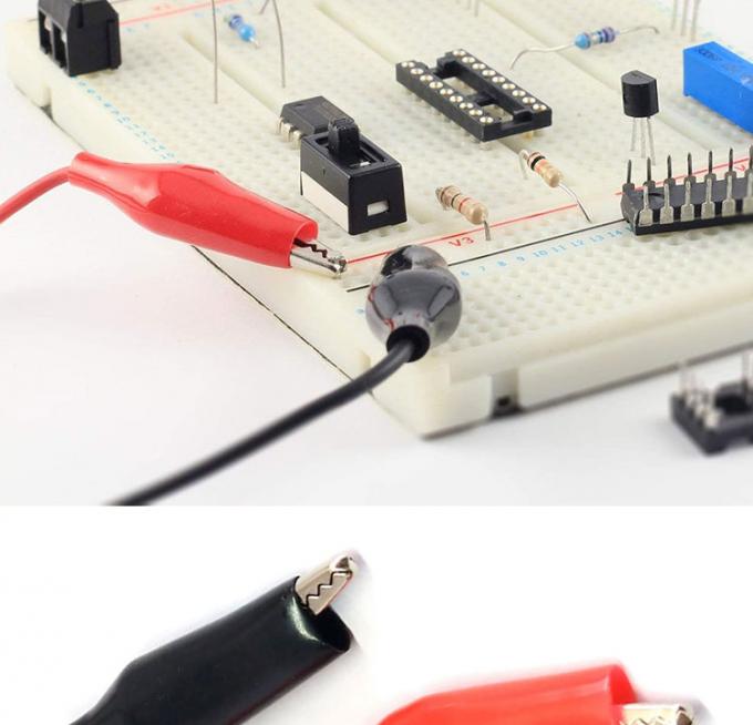 12v duplo fim preto vermelho eléctrico teste leva Jumper fio de jacaré crocodilo clips cabo 4