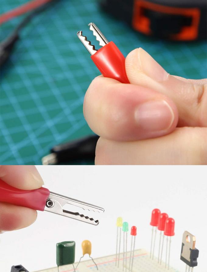 12v duplo fim preto vermelho eléctrico teste leva Jumper fio de jacaré crocodilo clips cabo 3