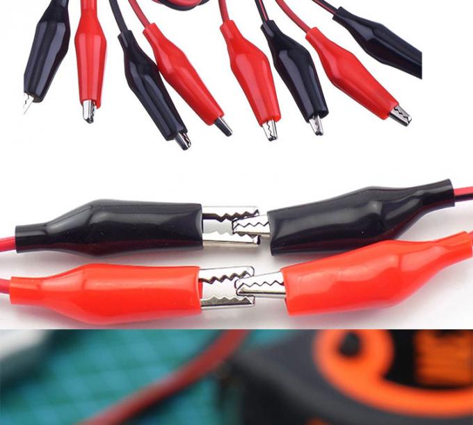12v duplo fim preto vermelho eléctrico teste leva Jumper fio de jacaré crocodilo clips cabo 2