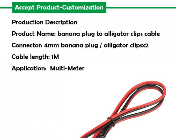 Clip de crocodilo para plugues de bananas Teste de cabo de fio de chumbo para circuito de multimetros 0