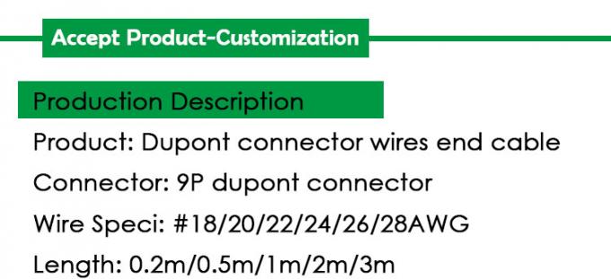 OEM 2.54mm Pitch 9 PIN Header Dupont Conector Cabos de arnês de fio 0