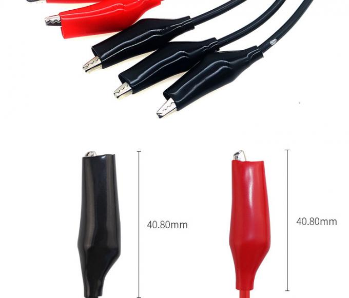 12V vermelho preto clipes de jacaré cabo de bateria 2