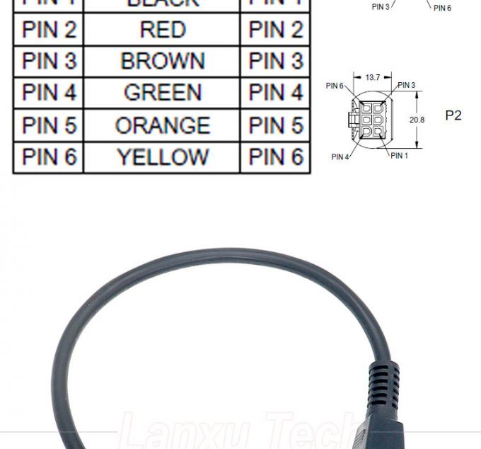 Personalização Overmolded Homem para Homem Feminino 6 Pin 2451350620 Molex Mini-Fit 4.2mm Pitch Connector Assembly Cable 1