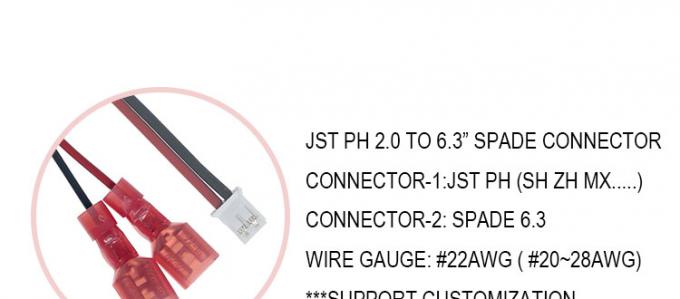 Conector JST PH SH ZH XH MX 2 3 4 5 6 7 8 Pin para cabo terminal de espada de 6,3 mm 0
