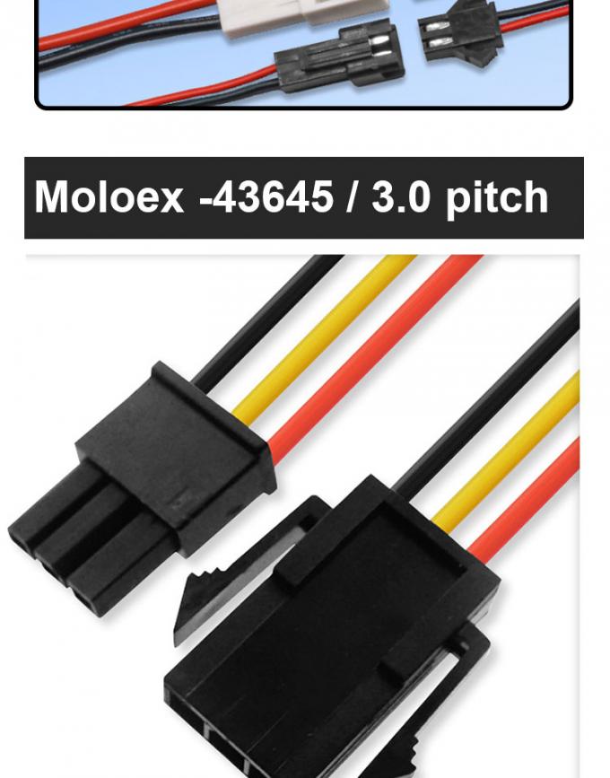 Custom OEM Factory 2 Pin 3p 4p 5p 6p 7p 8p Molex 43645 3.0mm Pitch Cable para LED 3