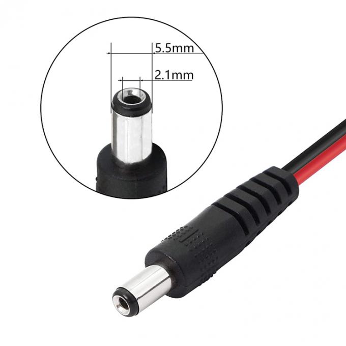 2.1mmx5.5 mm 12V DC Jack masculino para conectores de cabo de alimentação de clipe de jacto para iluminação de câmera de segurança de CCTV 2