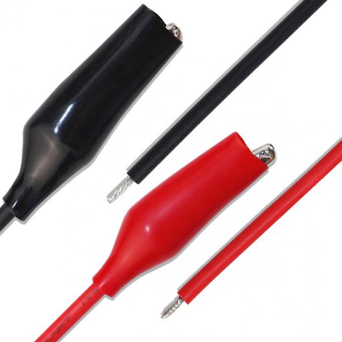 Cable de alimentação de teste de clipe de jacaré único preto vermelho 2