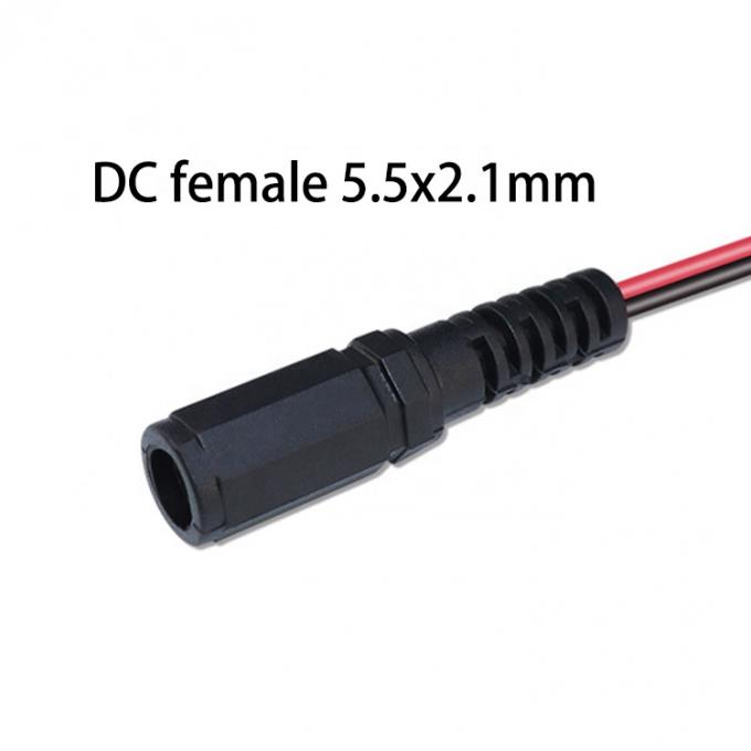 12V DC 5.5x2.1mm Jack de barril feminino para clipes de jacaré Conectores de cabo de alimentação para câmera de segurança de CCTV 2