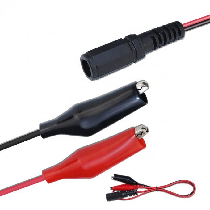 12V DC 5.5x2.1mm Jack de barril feminino para clipes de jacaré Conectores de cabo de alimentação para câmera de segurança de CCTV 5