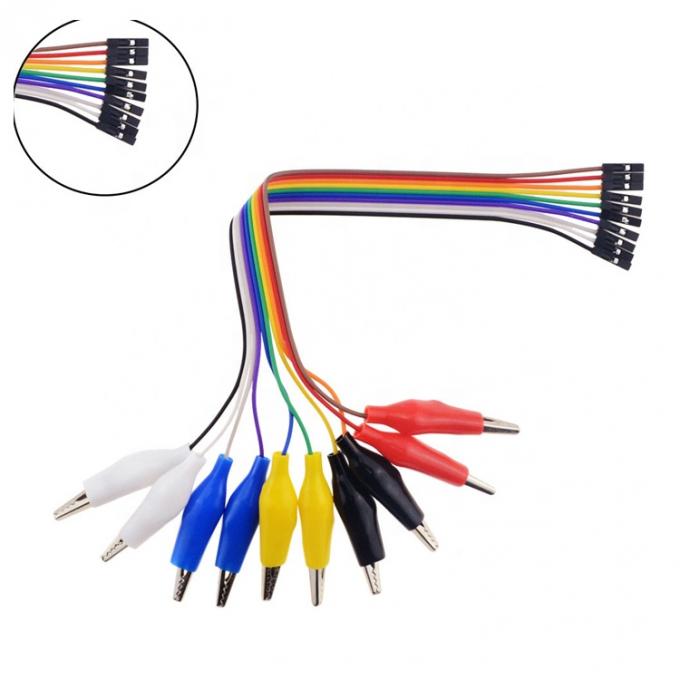 10 pin Alligator Clip para Female Dupont painel de teste de chumbo Jumper fios para Raspbrry Pi 0