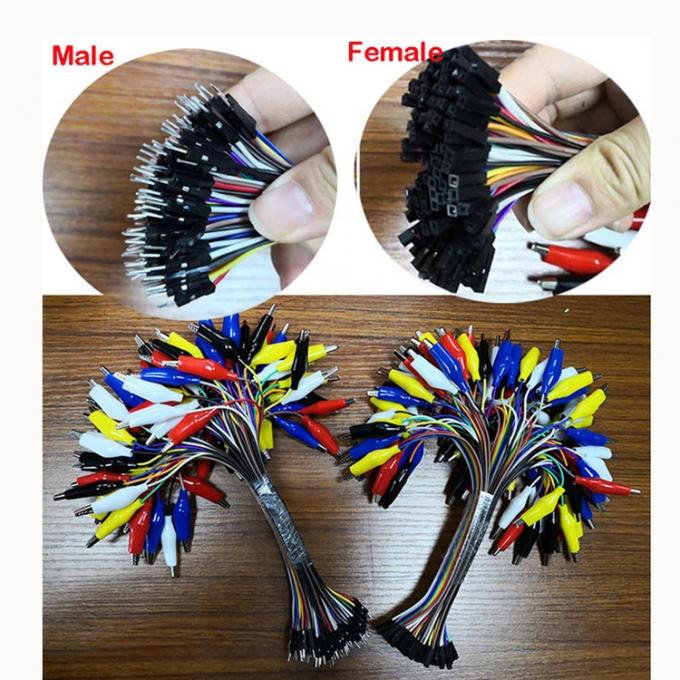 10 pin Alligator Clip para Female Dupont painel de teste de chumbo Jumper fios para Raspbrry Pi 2