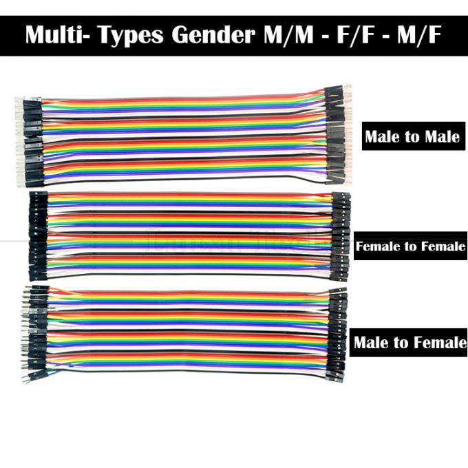 10cm 20cm 30cm Fêmea para Fêmea Homem para Homem 40 Pin Dupont Connector Painel GPIO Jumper Wires para Arduino Raspberry Pi 5