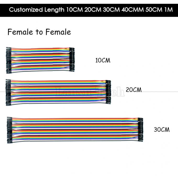 10cm 20cm 30cm Fêmea para Fêmea Homem para Homem 40 Pin Dupont Connector Painel GPIO Jumper Wires para Arduino Raspberry Pi 6