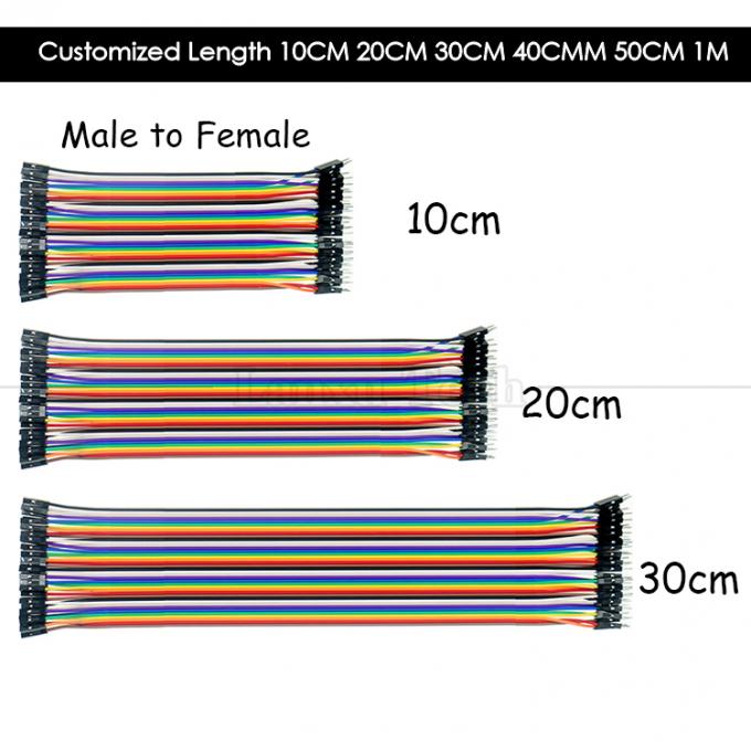 10cm 20cm 30cm Fêmea para Fêmea Homem para Homem 40 Pin Dupont Connector Painel GPIO Jumper Wires para Arduino Raspberry Pi 8