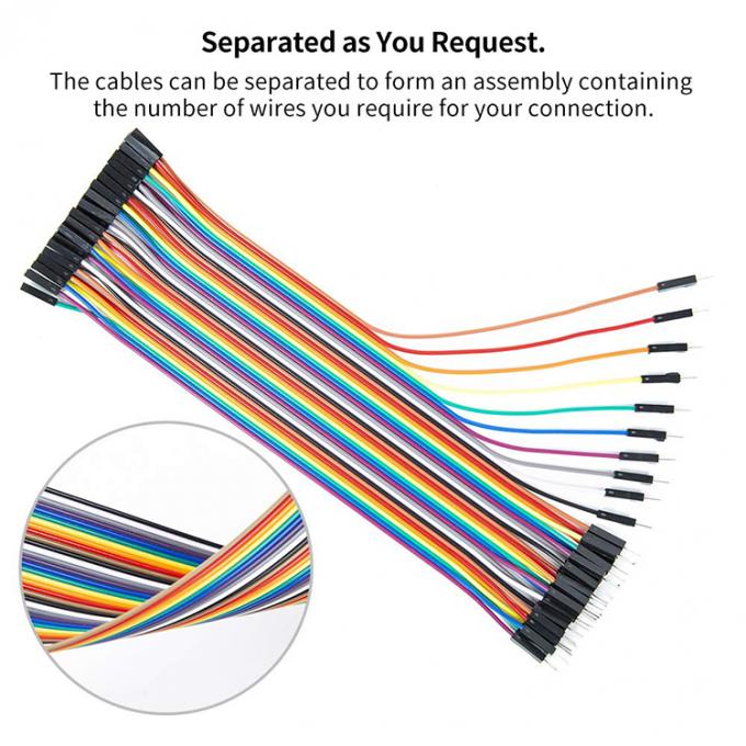 10cm 20cm 30cm Fêmea para Fêmea Homem para Homem 40 Pin Dupont Connector Painel GPIO Jumper Wires para Arduino Raspberry Pi 11