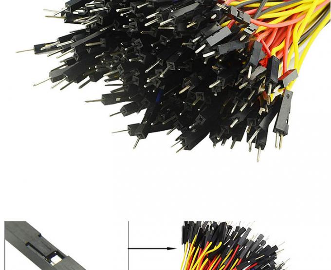 Homem para Homem Mulher para Mulher 2.54mm 1 Pin Dupont Conector Sem Soldadura Painel Jumper fio para Arduino 2