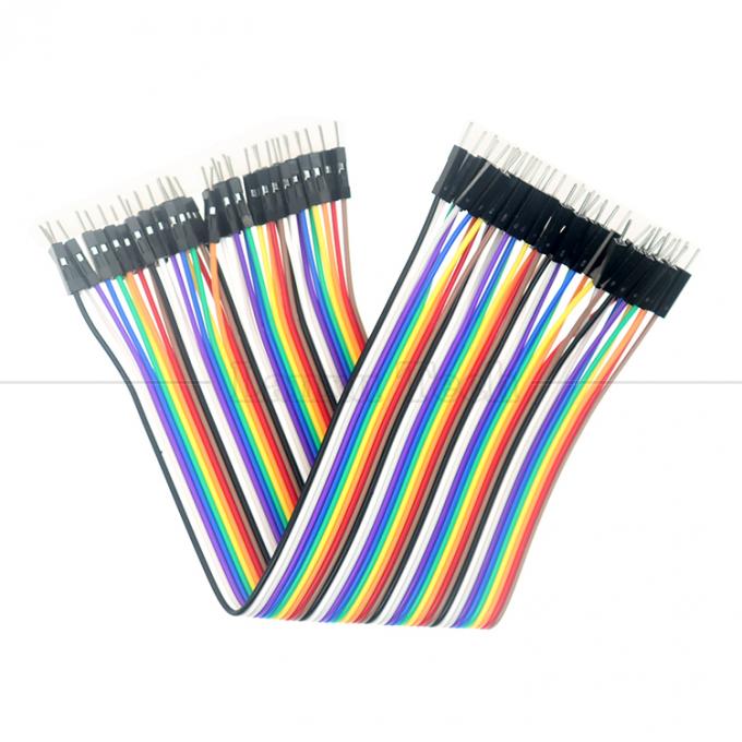 10cm 20cm 30cm 40 Pin Homem para Homem Mulher para Mulher Dupont GPIO Painel Rainbow Ribbon Jumper Cabos para Raspberry Pi 1