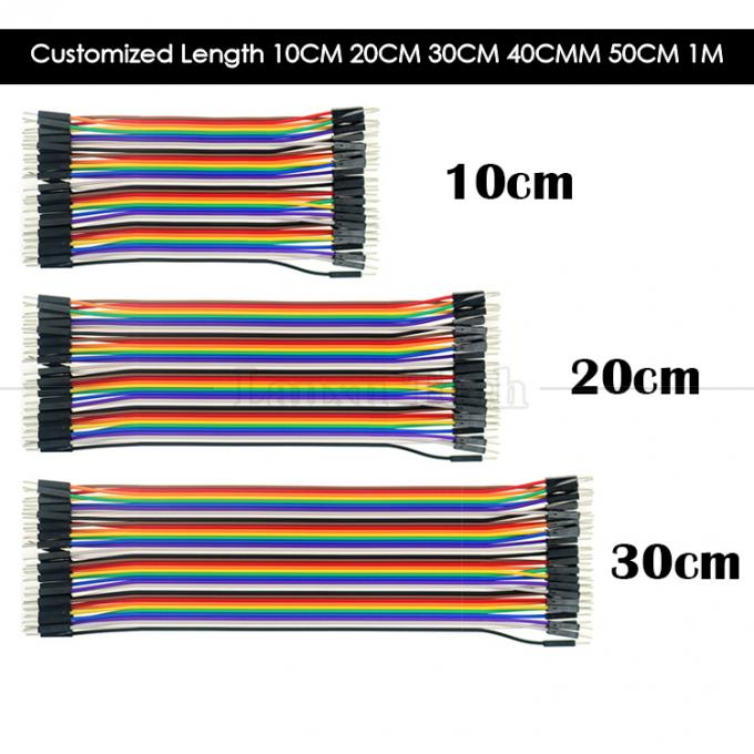 10cm 20cm 30cm 40 Pin Homem para Homem Mulher para Mulher Dupont GPIO Painel Rainbow Ribbon Jumper Cabos para Raspberry Pi 6