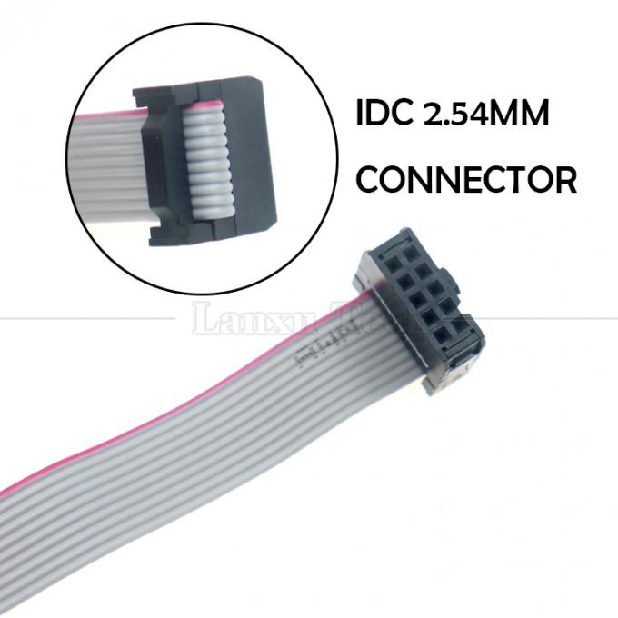 Mulher para Mulher 10 PIN 1,27mm Pitch IDC 2,54mm Conector GPIO Cable de fio de fita plana cinza para discos rígidos CD Raspberry Pi 1