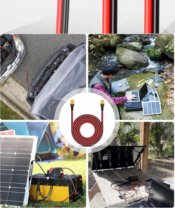 10AWG 12AWG Homem para Mulher XT60 XT60H Conector Cable de Adaptador de Extensão para Bateria RC Power Station Painel Solar 4