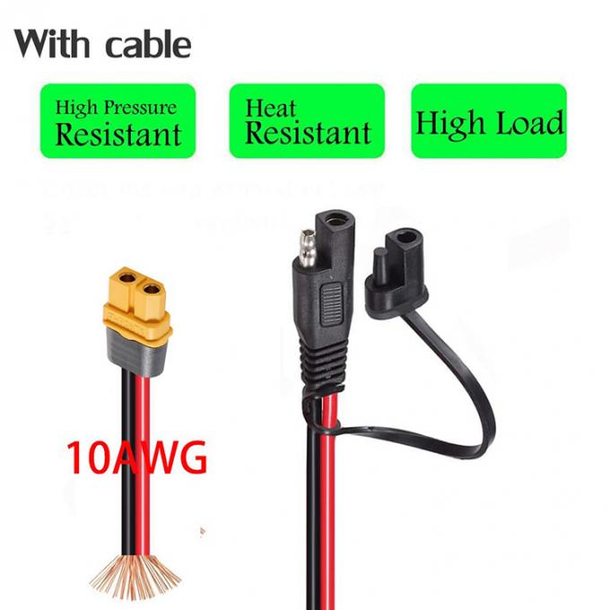 Conector feminino XT60 para cabo de extensão SAE com suporte de fusível para central de energia solar 2