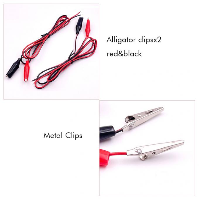 12v Preto Vermelho Teste Elétrico Leads Jumper Wire Alligator Crocodile Clips Cable 1