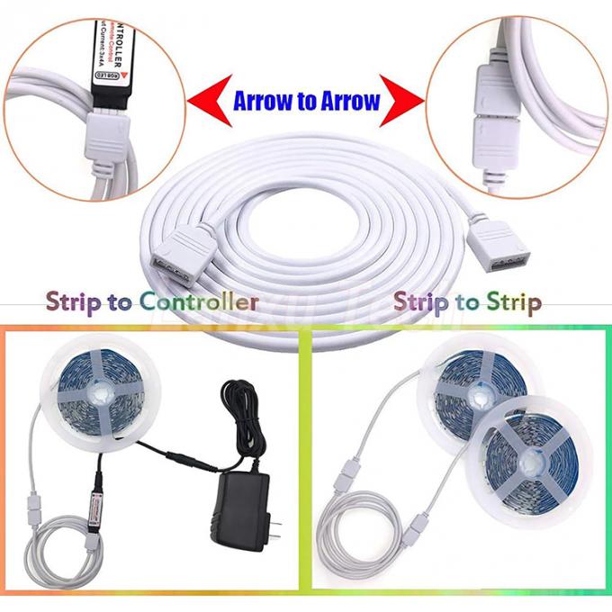 Cable de extensão de conector RGB de 4 pines de mulher para mulher para 5050 3528 2835 LED Light 6