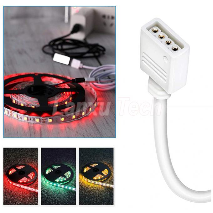 Cable de extensão de conector RGB de 4 pines de mulher para mulher para 5050 3528 2835 LED Light 7
