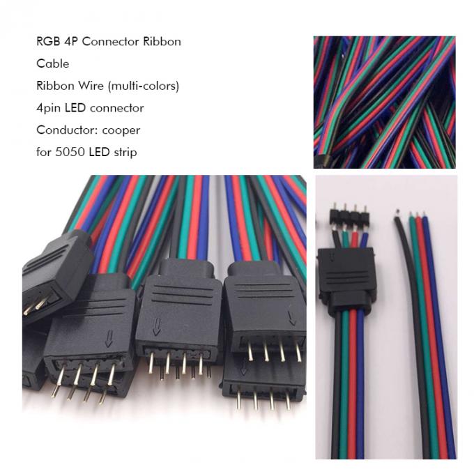 Conector RGB 4 pin 5050 cabo de fita de LED 1
