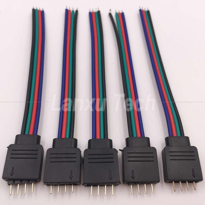 Conector RGB 4 pin 5050 cabo de fita de LED 2