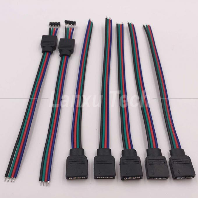 Conector RGB 4 pin 5050 cabo de fita de LED 3