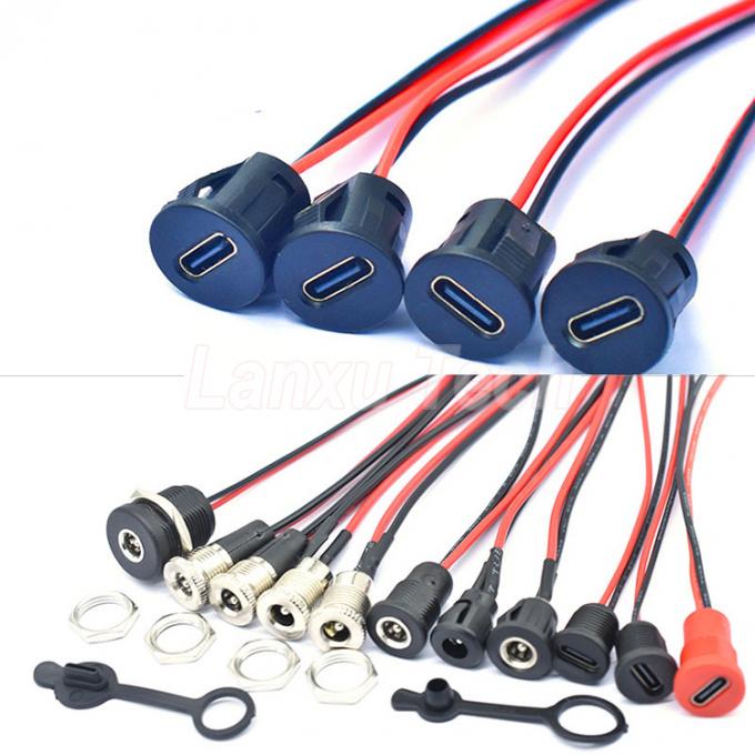 DC 022 5.5x2.1mm 5.5x2.5mm Female Socket Threaded Mount para JST SM 2 Pin Connector Cable 0