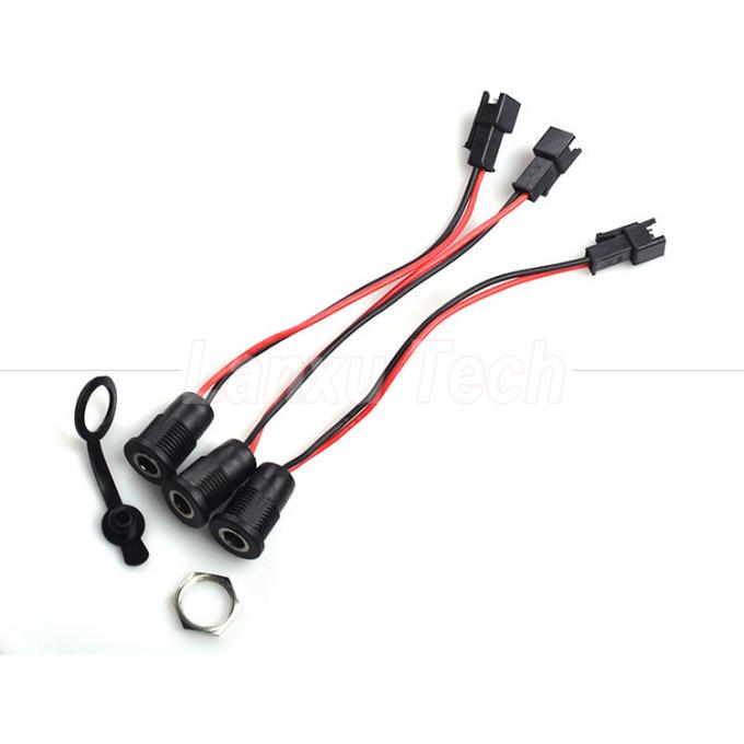 DC 022 5.5x2.1mm 5.5x2.5mm Female Socket Threaded Mount para JST SM 2 Pin Connector Cable 3