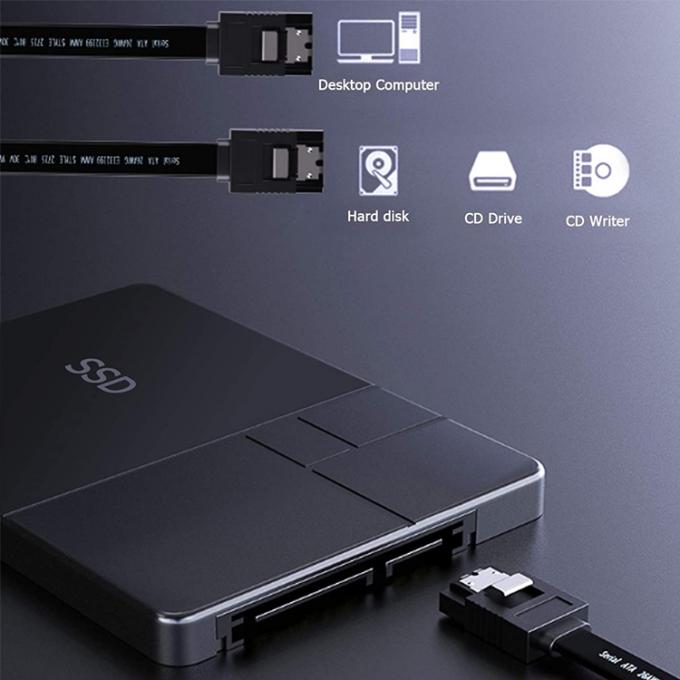 Alta velocidade 6Gbps taxa de dados Sata cabo de alimentação para disco rígido HDD SSD 7
