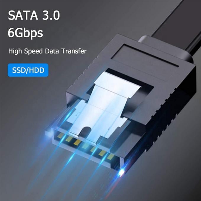 Alta velocidade 6Gbps taxa de dados Sata cabo de alimentação para disco rígido HDD SSD 5