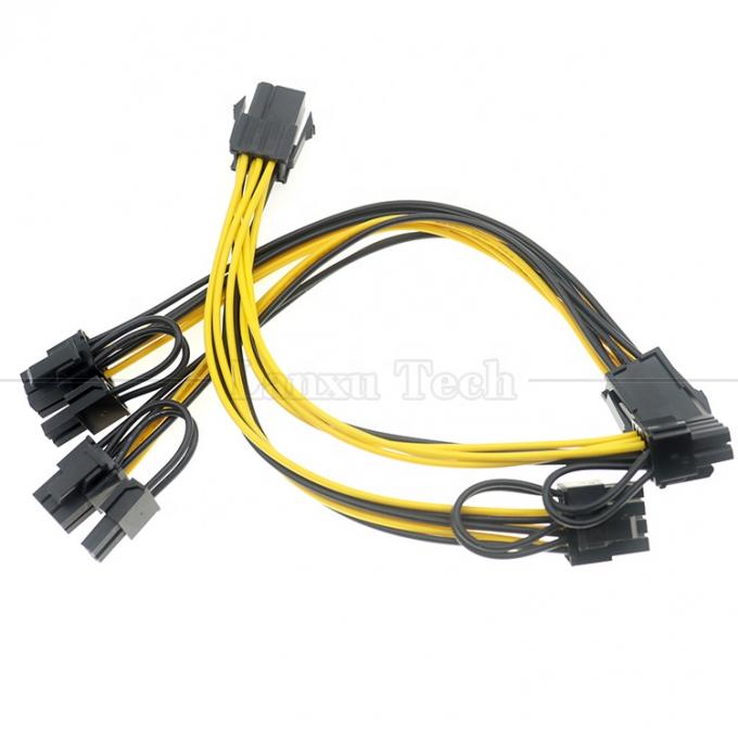 GPU 6 PIN para Dual 8 PIN 18AWG PCI Express Adaptador de alimentação da placa-mãe Cable de extensão PCIe 0