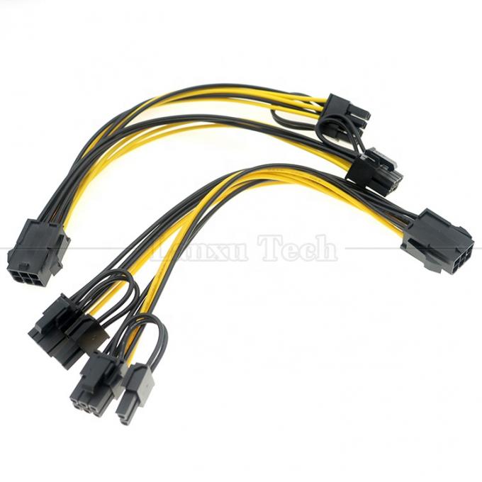 GPU 6 PIN para Dual 8 PIN 18AWG PCI Express Adaptador de alimentação da placa-mãe Cable de extensão PCIe 4